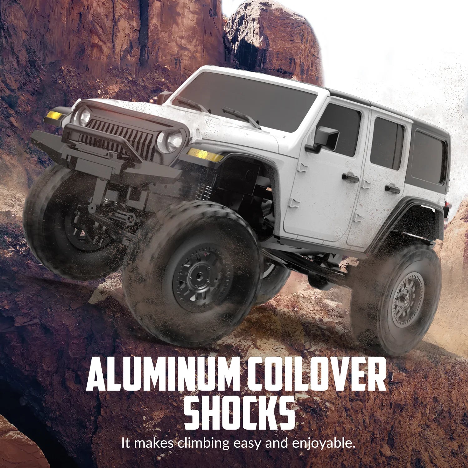 RCS24 off Road 1/24 Rock Crawlers with LED 4WD White