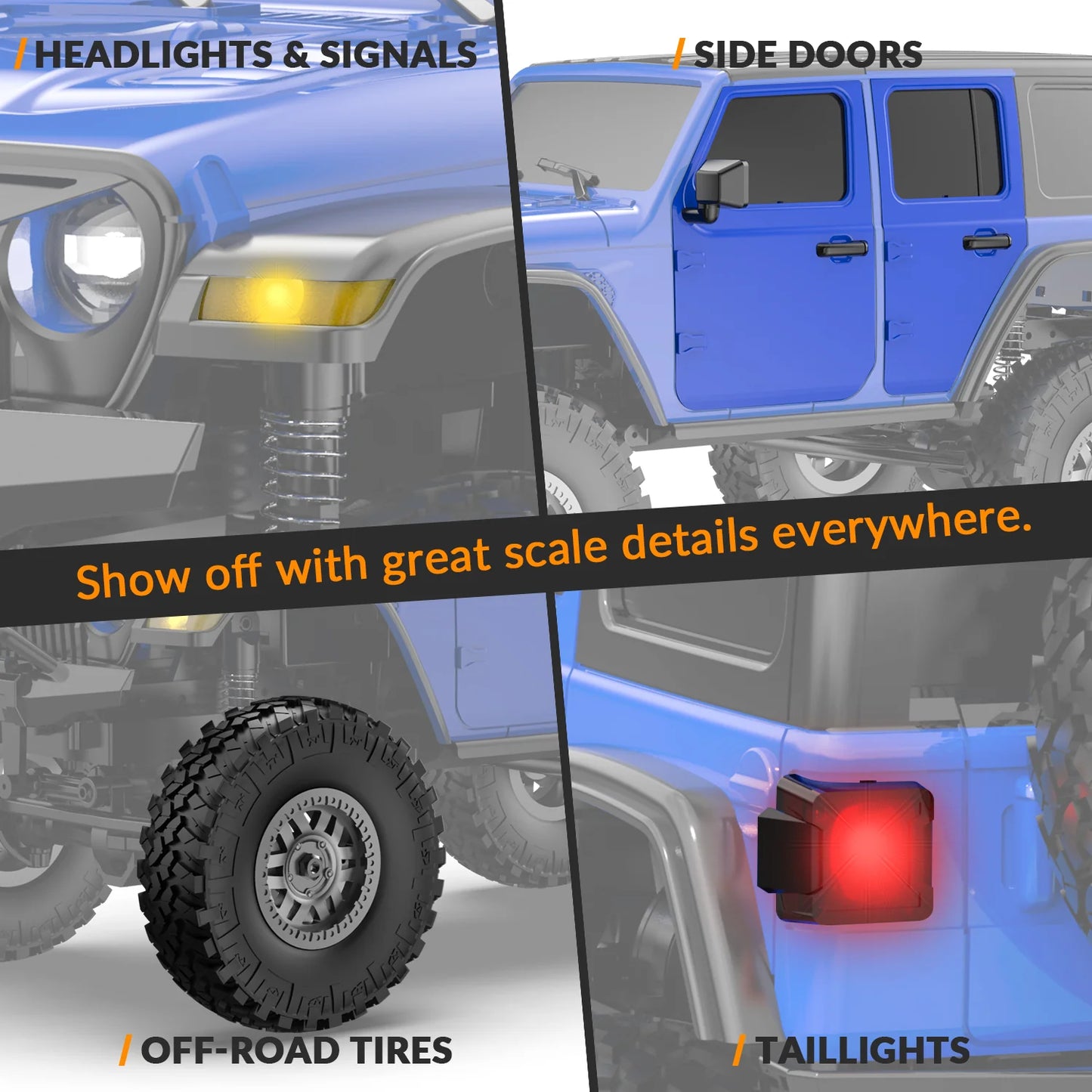 RCS24 off Road Crawlers 1/24 All Terrain 4WD Monster Truck Blue
