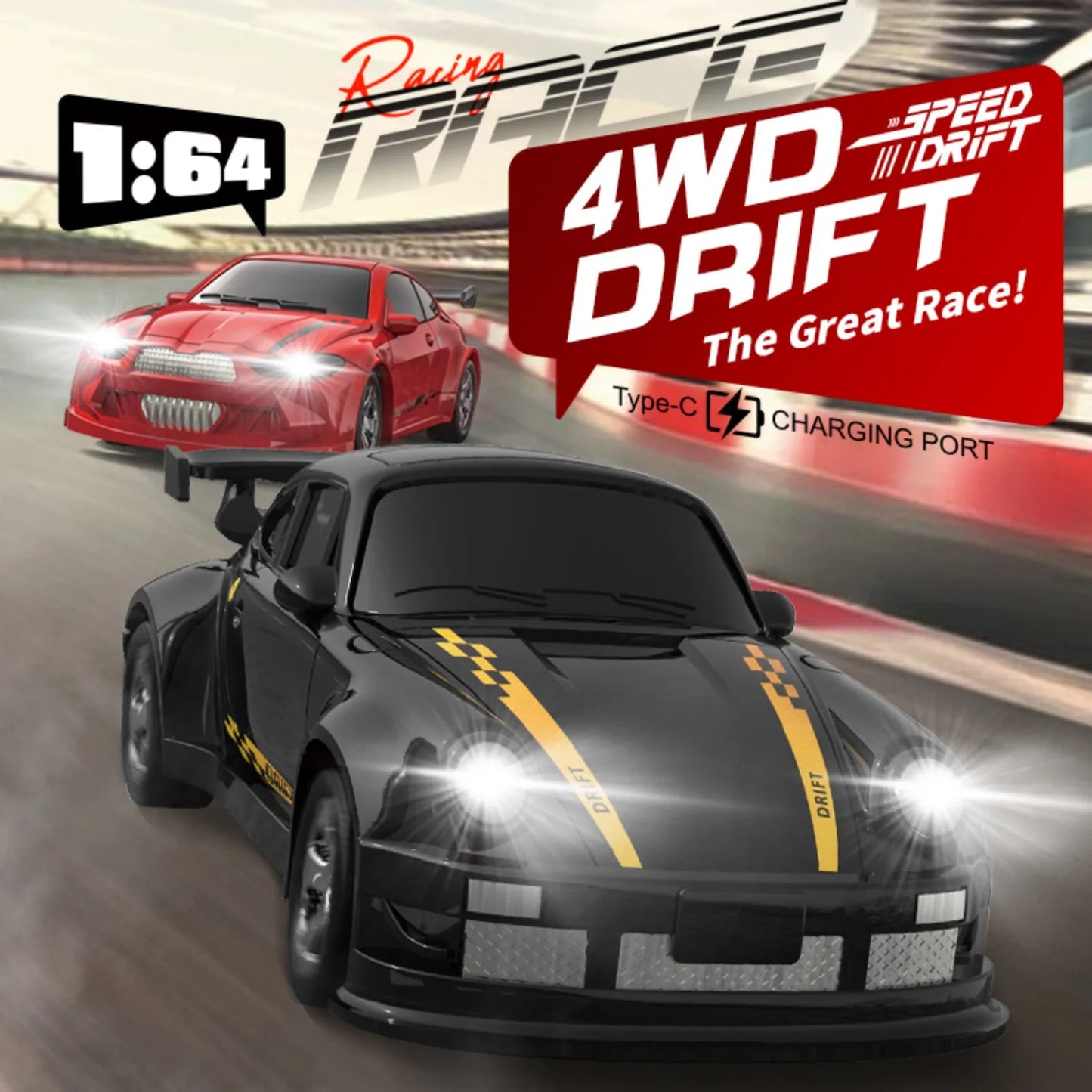 KF20 1:64 Mini RC Drift Car – 2.4GHz High-Speed 4WD Electric Racing Toy