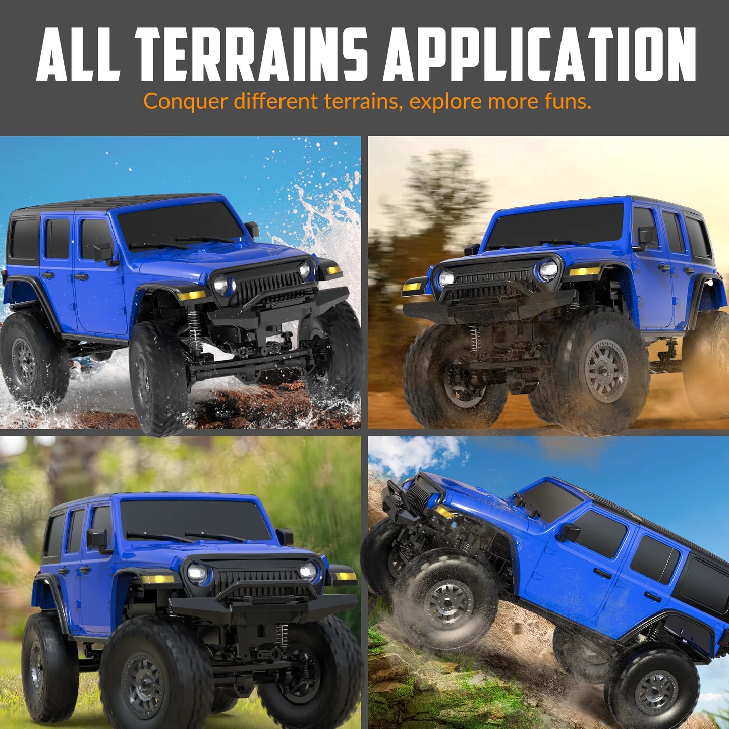 RCS24 off Road Crawlers 1/24 All Terrain 4WD Monster Truck Blue