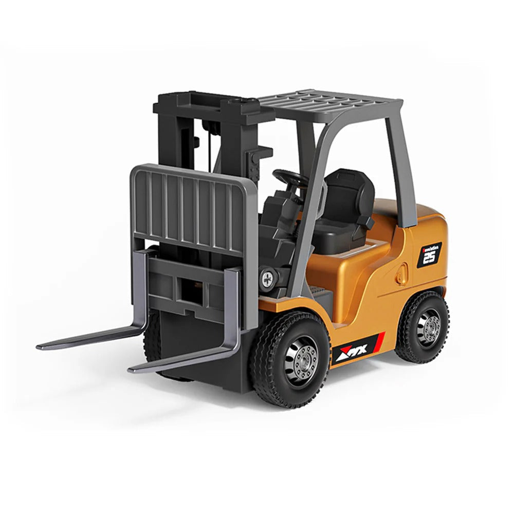 RC Forklift Remote Control Forklift with Flatbed Trailer Pullback Car 1/64 Scale 2.4G Kids Toy