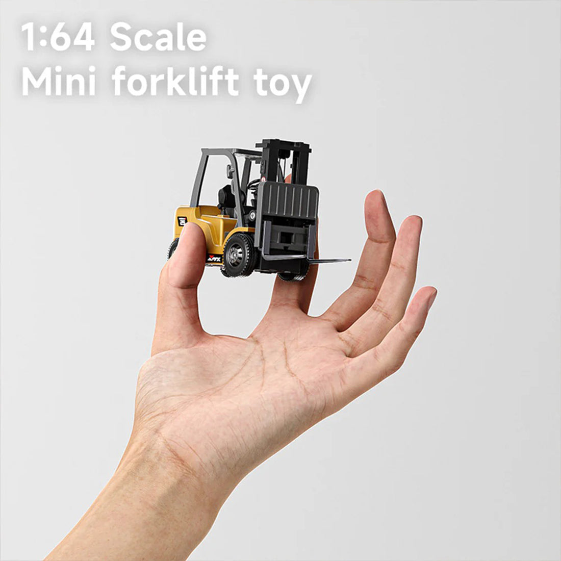 RC Forklift Remote Control Forklift with Flatbed Trailer Pullback Car 1/64 Scale 2.4G Kids Toy
