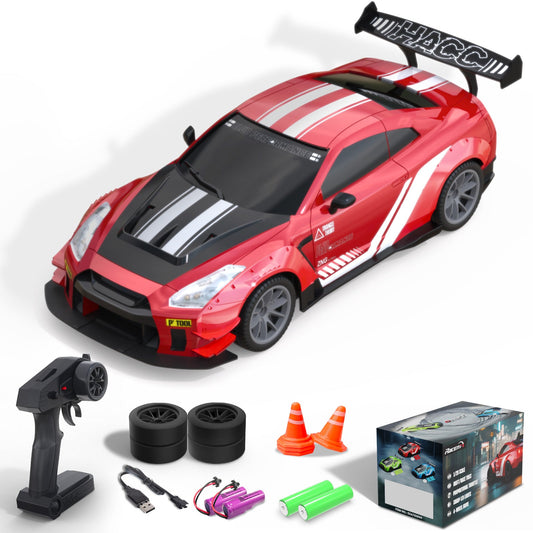 1:20 RC Drift Car 4WD, 2 Batteries, Dual Motor RED