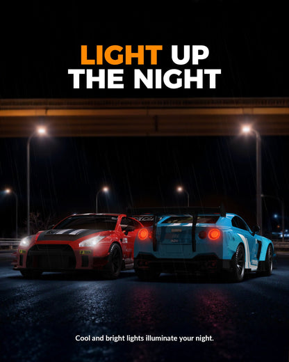 1:20 RC Drift Car 4WD, LED Light, 2 Batteries Blue