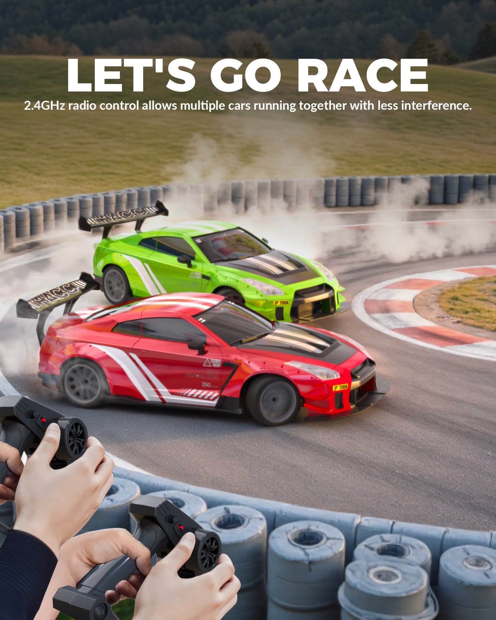 1:20 RC Drift Car 4WD, 2 Batteries, Dual Motor RED