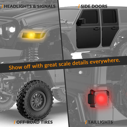 1:24 Crawler RC Monster Truck Rock Climbing with Led Light Black