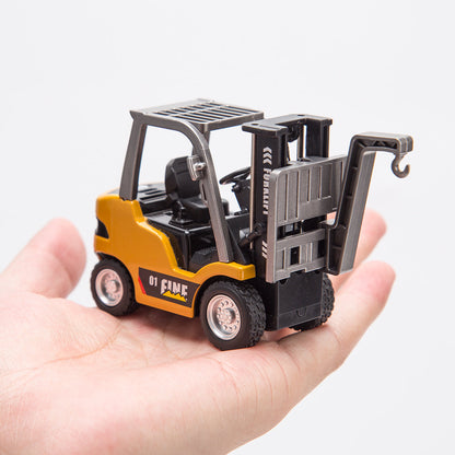 RC Forklift Remote Control Forklift with Flatbed Trailer Pullback Car 1/64 Scale 2.4G Kids Toy